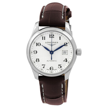 Đồng hồ Longines Master Collection Mặt Bạc Dây Da Nâu Band Stainless Steel Case Automatic L22574783 Nữ Chính hãng Sale giá Rẻ tại XaXi World