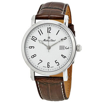 Đồng hồ Mathey-Tissot City Mặt Trắng Dây Da Nâu H611251AG Nam Chính hãng Sale giá Rẻ tại XaXi World