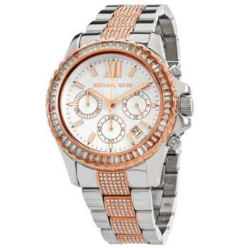 Đồng hồ Michael Kors Everest Chronograph Quartz Mặt Trắng Dây Demi MK6975 Nữ Chính hãng Sale giá Rẻ tại XaXi World