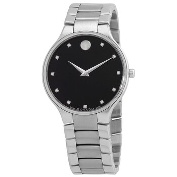 Đồng hồ Movado Serio Quartz Diamond Black Museum Dial 0607286 Unisex Chính hãng Sale giá Rẻ tại XaXi World