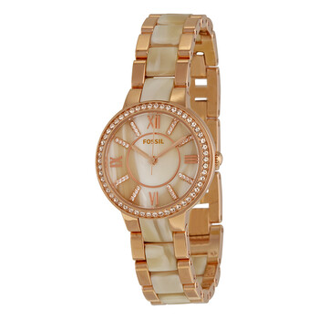 Đồng hồ Fossil Open Box - Fossil Virginia Mặt Hồng Rose Gold-tone & Horn Acetate ES3716 Nữ Chính hãng Sale giá Rẻ tại XaXi World
