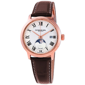 Đồng hồ Raymond Weil Maestro Moonphase Automatic Diamond Mặt Bạc 2239-PC5-00659 Nam Chính hãng Sale giá Rẻ tại XaXi World