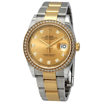 Đồng hồ Rolex Datejust 36 Champagne Diamond Dial Steel & 18K Yellow Gold Oyster 126283CDO Nam Chính hãng Sale giá Rẻ tại XaXi World