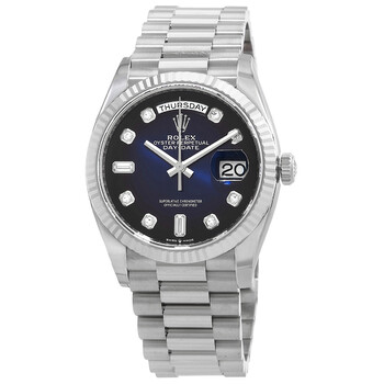 Đồng hồ Rolex Day-Date 36 Automatic Mặt Kim Cương Xanh 18K White Gold President 128239BLDP Unisex Chính hãng Sale giá Rẻ tại XaXi World