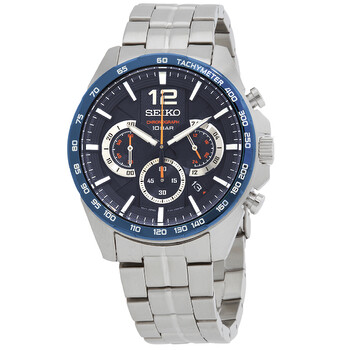 Đồng hồ Seiko Essentials Chronograph Quartz Mặt Xanh SSB345P1 Nam Chính hãng Sale giá Rẻ tại XaXi World