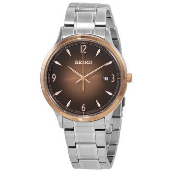 Đồng hồ Seiko Essentials Quartz Mặt Nâu Stainless Steel SGEH90 Nam Chính hãng Sale giá Rẻ tại XaXi World