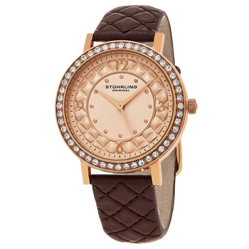 Đồng hồ Stuhrling Original Vogue Mặt Hồng Dây Da Nâu M15451 Nữ Chính hãng Sale giá Rẻ tại XaXi World