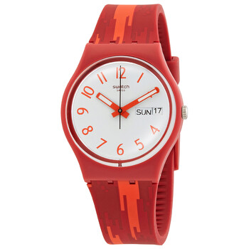 Đồng hồ Swatch Red Flame Mặt Trắng Red Silicone GR711 Nữ Chính hãng Sale giá Rẻ tại XaXi World