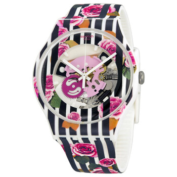 Đồng hồ Swatch Rose Explosion Rose Patterned See Through Dial Rose Patterned Silicone SUOW110 Unisex Chính hãng Sale giá Rẻ tại XaXi World