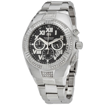 Đồng hồ Technomarine Cruise Glitz Chronograph Quartz Mặt Đen Pha Lê TM-121076 Nam Chính hãng Sale giá Rẻ tại XaXi World
