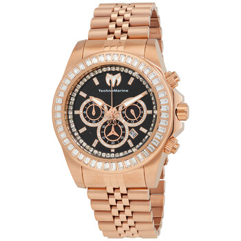 Đồng hồ Technomarine Manta Ray Chronograph Quartz Mặt Đen Pha Lê TM-221006 Nam Chính hãng Sale giá Rẻ tại XaXi World