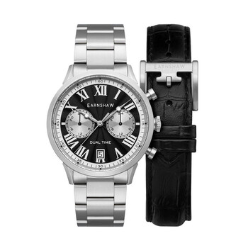 Đồng hồ Thomas Earnshaw Carlyle Dual Time Mặt Đen ES-8176-22 Nam Chính hãng Sale giá Rẻ tại XaXi World