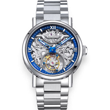 Đồng Hồ Waldhoff Metropolis Tourbillon Lên Cót Tay Mặt Xanh MW