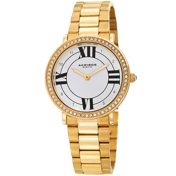 Đồng hồ Akribos Xxiv Quartz (máy pin) Crystal Mặt Trắng AK1036YG Nữ Chính hãng Sale giá Rẻ tại XaXi World