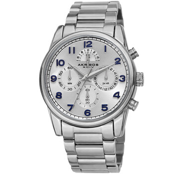 Đồng hồ Akribos Xxiv Chronograph Quartz (máy pin) Mặt Màu Bạc AK1042SS Nam Chính hãng Sale giá Rẻ tại XaXi World