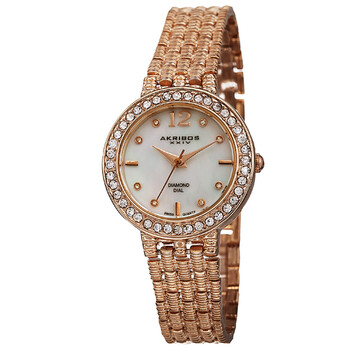 Đồng hồ Akribos Xxiv Mặt Khảm Xà Cừ Rose Gold-tone Alloy AK757RG Nữ Chính hãng Sale giá Rẻ tại XaXi World