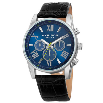 Đồng hồ Akribos Xxiv Enterprise Quartz (máy pin) Mặt Xanh P50151 Nam Chính hãng Sale giá Rẻ tại XaXi World