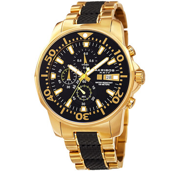 Đồng hồ Akribos Xxiv Extremis Chronograph Quartz (máy pin) Mặt Số Đen P50130 Nam Chính hãng Sale giá Rẻ tại XaXi World