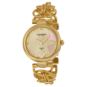 Đồng hồ Akribos Xxiv Mặt Khảm Xà Cừ Gold-tone AK645YG Nữ Chính hãng Sale giá Rẻ tại XaXi World