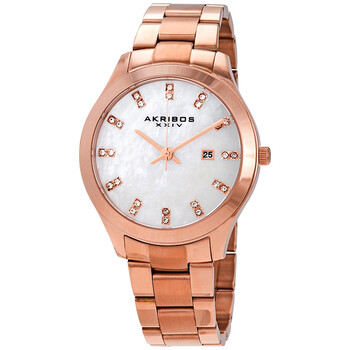 Đồng hồ Akribos Xxiv Mặt Khảm Xà Cừ Rose Gold-Tone AK954RG Nữ Chính hãng Sale giá Rẻ tại XaXi World
