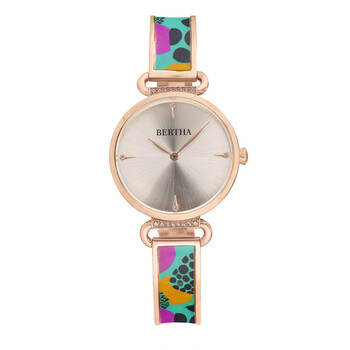 Đồng hồ Bertha Katherine Quartz (máy pin) Crystal Mặt Vàng Hồng BTHBS1304 Nữ Chính hãng Sale giá Rẻ tại XaXi World