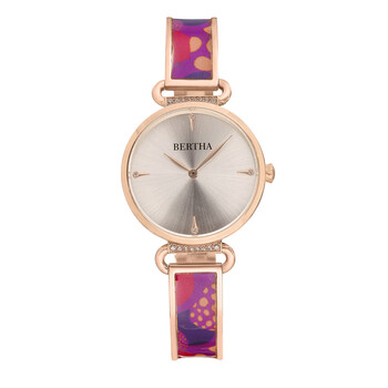 Đồng hồ Bertha Katherine Quartz (máy pin) Crystal Mặt Vàng Hồng BTHBS1305 Nữ Chính hãng Sale giá Rẻ tại XaXi World