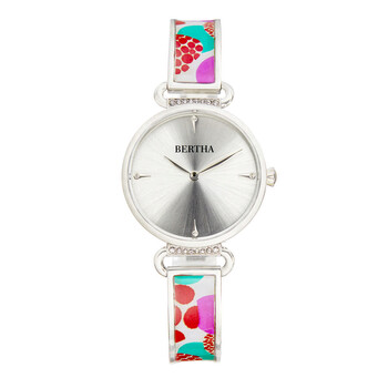 Đồng hồ Bertha Katherine Quartz (máy pin) Crystal Mặt Màu Bạc BTHBS1301 Nữ Chính hãng Sale giá Rẻ tại XaXi World