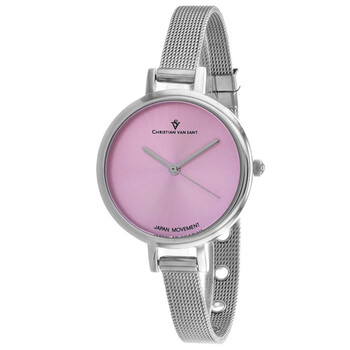 Đồng hồ Christian Van Sant Grace Quartz (máy pin) Mặt Hồng CV0282 Nữ Chính hãng Sale giá Rẻ tại XaXi World