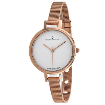 Đồng hồ Christian Van Sant Grace Quartz (máy pin) Mặt Trắng CV0281 Nữ Chính hãng Sale giá Rẻ tại XaXi World