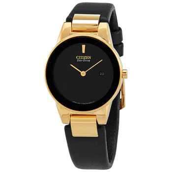 Đồng hồ Citizen Eco-Drive Mặt Số Đen Dây Da Đen GA1052-04E Nữ Chính hãng Sale giá Rẻ tại XaXi World