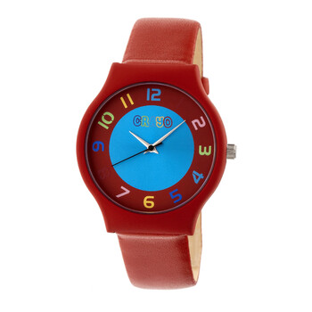 Đồng hồ Crayo Jubilee Mặt Xanh Dây Giả Da Đỏ CRACR4603 Unisex Chính hãng Sale giá Rẻ tại XaXi World