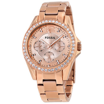 Đồng hồ Fossil Riley Multi-Function Rose Gold-plated ES2811 Nữ Chính hãng Sale giá Rẻ tại XaXi World