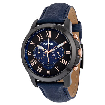 Đồng hồ Fossil Grant Chronograph Black and Mặt Xanh FS5061 Nam Chính hãng Sale giá Rẻ tại XaXi World