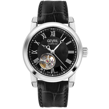 Đồng hồ Gevril Madison Automatic (máy cơ) Mặt Số Đen Dây Da Đen 2581 Nam Chính hãng Sale giá Rẻ tại XaXi World