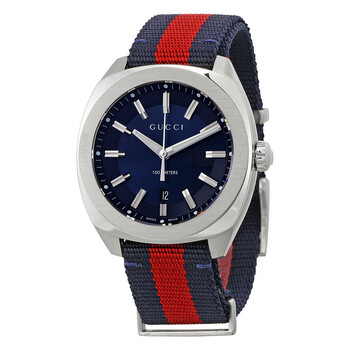 Đồng hồ Gucci GG2570 Mặt Xanh Blue and Red Nylon YA142304 Nam Chính hãng Sale giá Rẻ tại XaXi World