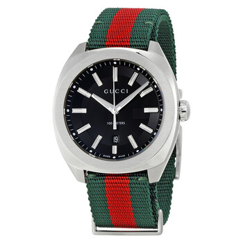 Đồng hồ Gucci GG2570 Mặt Số Đen Green and Red Nylon YA142305 Unisex Chính hãng Sale giá Rẻ tại XaXi World