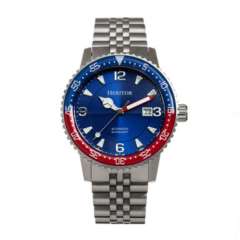 Đồng hồ Heritor Dominic Mặt Xanh Pepsi Bezel Vỏ Thép Không Gỉ HERHR9806 Nam Chính hãng Sale giá Rẻ tại XaXi World