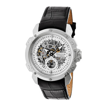 Đồng hồ Heritor Carter Silver Skeleton Dial Dây Da Đen HR2503 Nam Chính hãng Sale giá Rẻ tại XaXi World