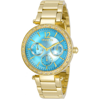 Đồng hồ Invicta Angel Quartz (máy pin) Crystal Mặt Xanh Yellow Gold-tone 29928 Nữ Chính hãng Sale giá Rẻ tại XaXi World