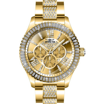 Đồng hồ Invicta Specialty GMT Quartz (máy pin) Crystal Mặt Vàng Gold 44246 Nam Chính hãng Sale giá Rẻ tại XaXi World