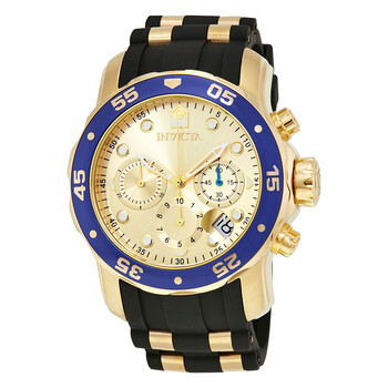 Đồng hồ Invicta Pro Diver Chronograph Mặt Vàng Gold Black Rubber 178841 Nam Chính hãng Sale giá Rẻ tại XaXi World