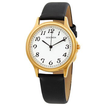 Đồng hồ Sekonda Quartz (máy pin) Mặt Trắng Dây Da Đen 3134 Nam Chính hãng Sale giá Rẻ tại XaXi World