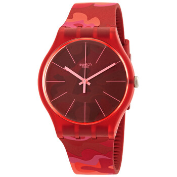 Đồng hồ Swatch Camouflash Quartz (máy pin) Mặt Đỏ SUOR116 Unisex Chính hãng Sale giá Rẻ tại XaXi World