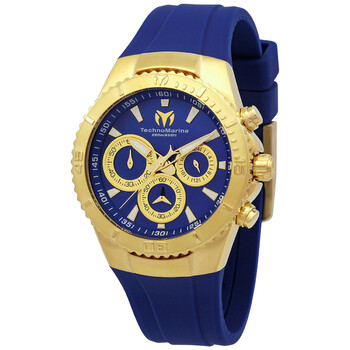 Đồng hồ Technomarine Sea Manta Chronograph GMT Quartz (máy pin) Mặt Xanh TM-220079 Unisex Chính hãng Sale giá Rẻ tại XaXi World