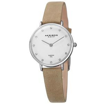 Đồng hồ Akribos Xxiv Quartz Kim Cương Mặt Trắng Nữ AK882WT chính hãng