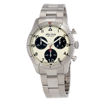 Đồng hồ nam Alpina Startimer Chronograph AL-372WB4S26B mặt trắng chính hãng