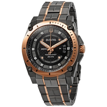 Đồng hồ Bulova Precisionist Kim Cương Mặt Đen Nam 98D149 chính hãng
