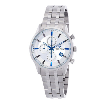 Đồng hồ nam Bulova Sutton Chronograph 96B404 mặt số bạc chính hãng