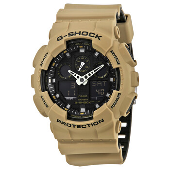 Đồng hồ thể thao Casio G-Shock GA100L-8A nam mặt đen dây be chính hãng