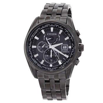 Đồng hồ Citizen AT9127-80E nam mặt đen Chronograph Quartz chính hãng